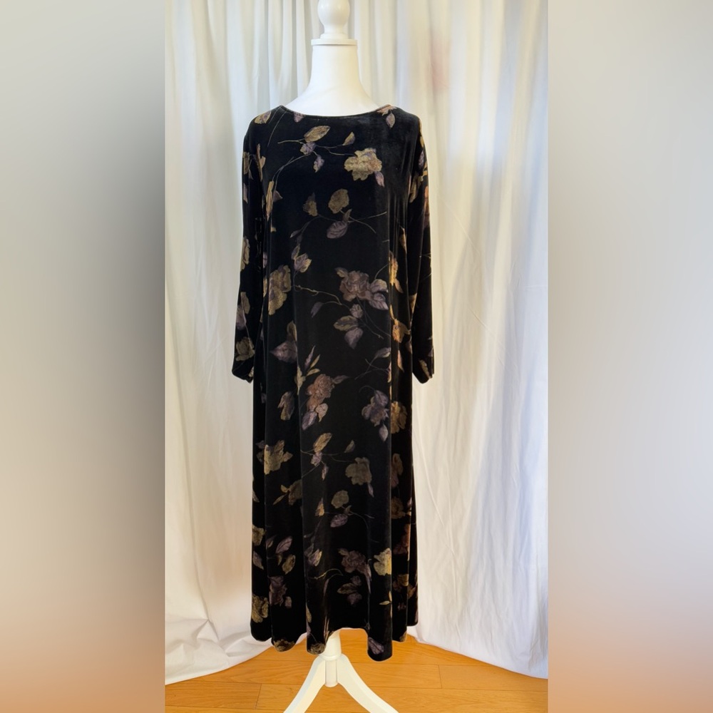 Kiko vintage long suede floral dress. Size M/ 22 - Picture 2 of 8